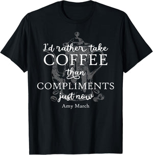 Coffee March Sisters Little Women Louisa May Alcott T-Shirt - T-Shirt | Black