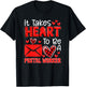 Takes Heart To Be A Postal Worker Valentine's Day Job Team T-Shirt - T-Shirt | Black