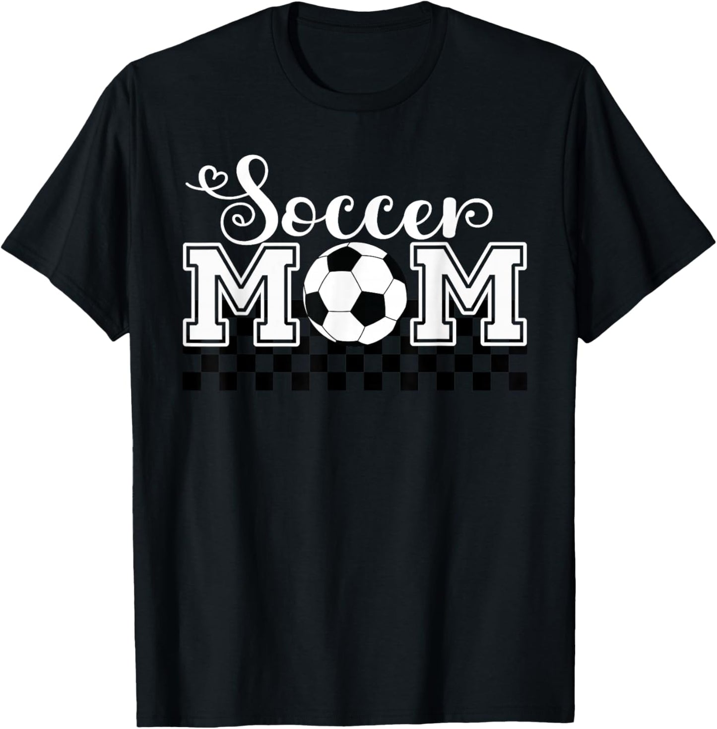 Soccer Mom Soccer Mama Checkered Mothers Day Retro T-Shirt - T-Shirt | Black
