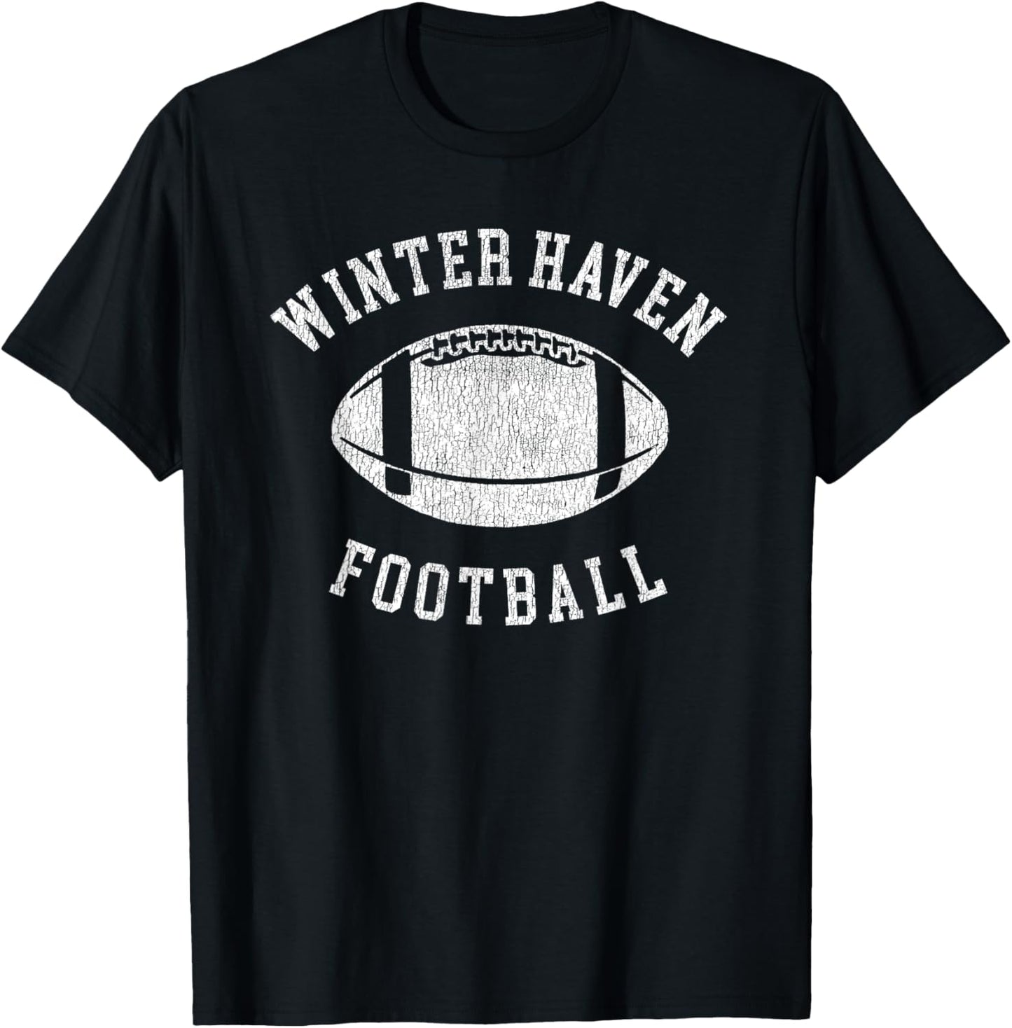 Winter Haven Football Distressed Vintage 80's Throwback T-Shirt - T-Shirt | Black