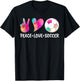 Soccer & Girls, Tie Dye Peace Love Soccer T-Shirt - T-Shirt | Black