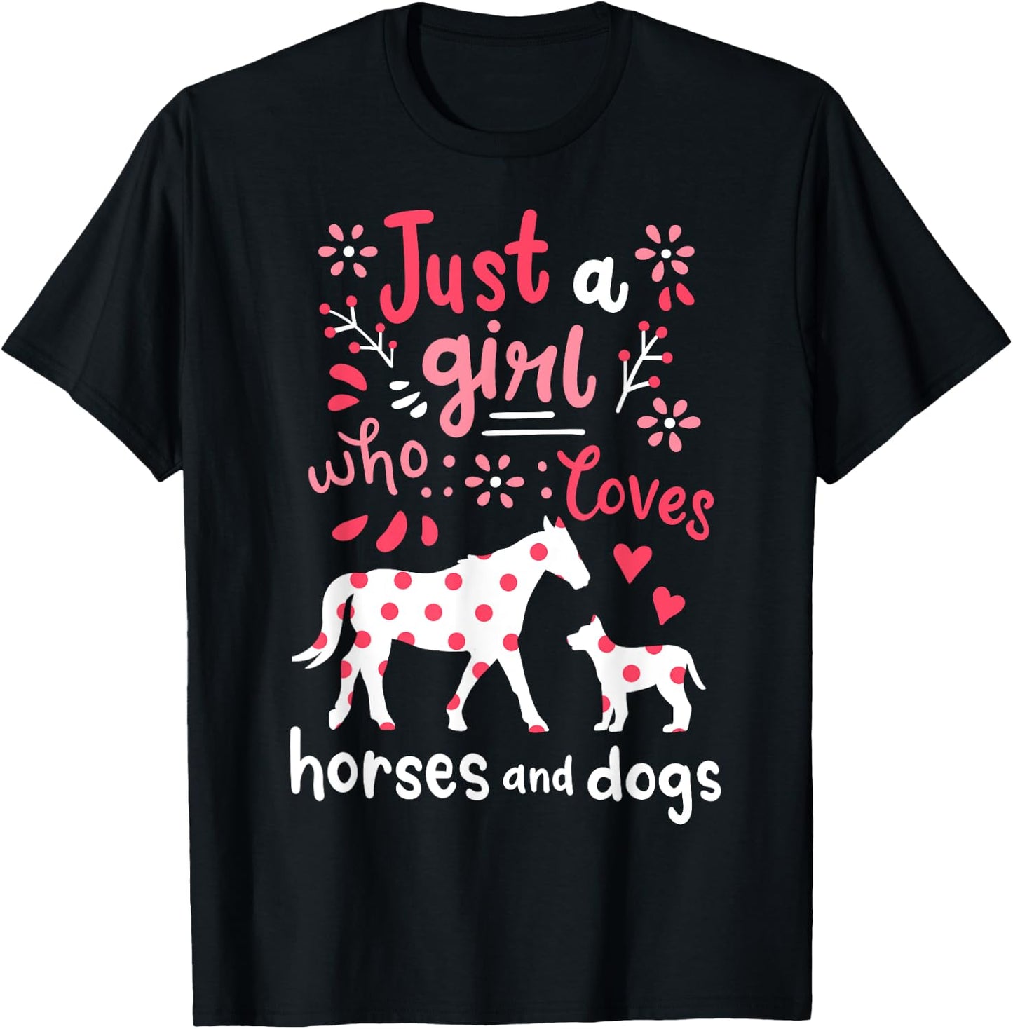 Horse Just A Girl Horses Gift T-Shirt - T-Shirt | Black