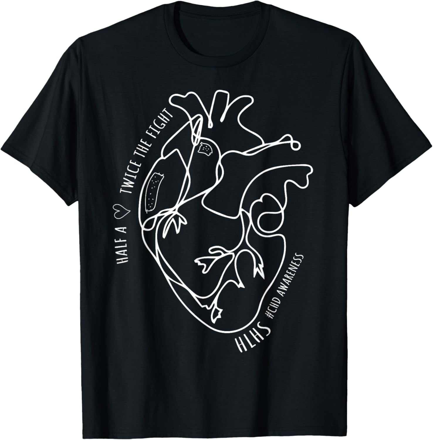 A Heart Warrior CHD Awareness Congenital Disease HLHS T-Shirt - T-Shirt | Black