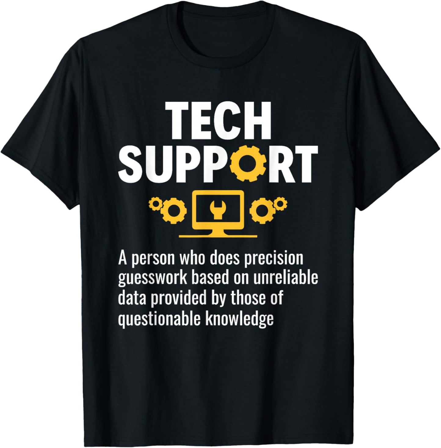 Funny Tech Support Definition Sysadmin Tech Support Nerd T-Shirt - T-Shirt | Black
