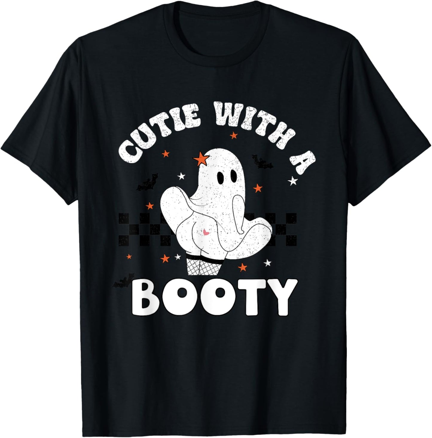 Halloween Cheeky Ghost Cutie With A Booty Sexy Adult Costume T-Shirt - T-Shirt | Black