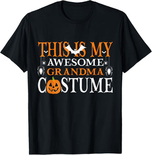 This Is My Awesome Grandma Costume Funny Halloween T-Shirt - T-Shirt | Black