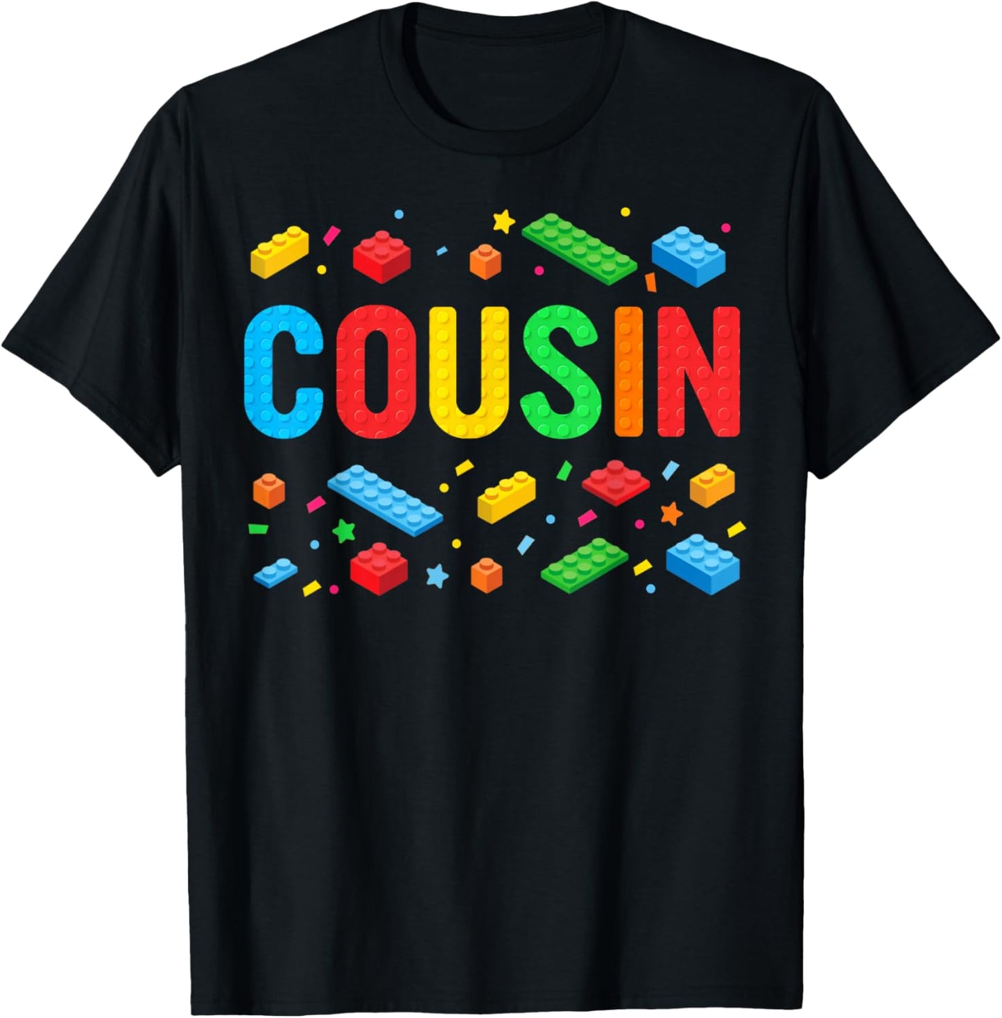 Cousin Master Builder Building Bricks Blocks Family Matching T-Shirt - T-Shirt | Black