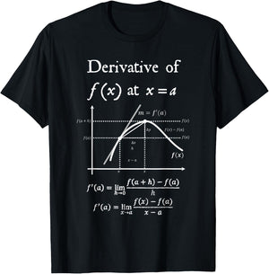 Nerdy Definition of Derivative Limit Calculus Math Teacher T-Shirt - T-Shirt | Black
