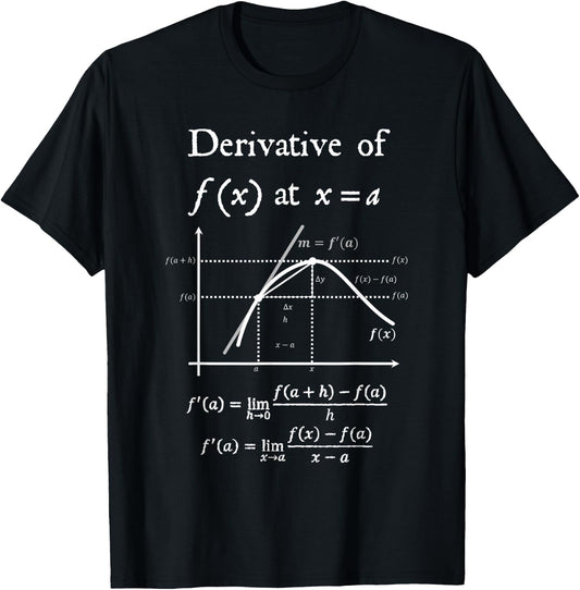 Nerdy Definition of Derivative Limit Calculus Math Teacher T-Shirt - T-Shirt | Black