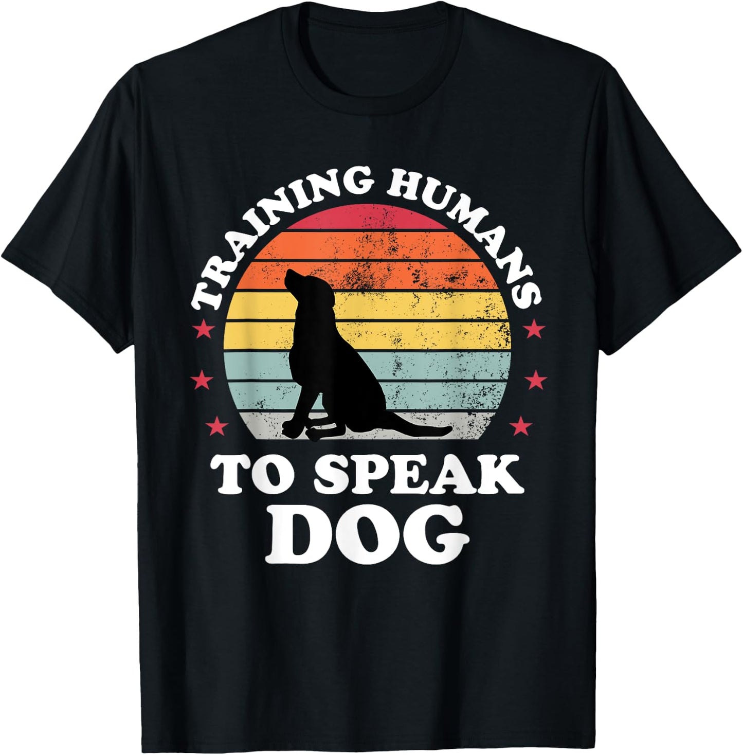 Retro Dog Commands Obedience Training Funny Dog Trainer T-Shirt - T-Shirt | Black