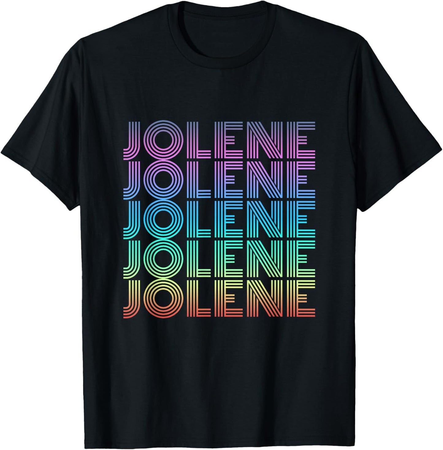 Jolene Retro Wordmark Pattern Vintage Style T-Shirt - T-Shirt | Black