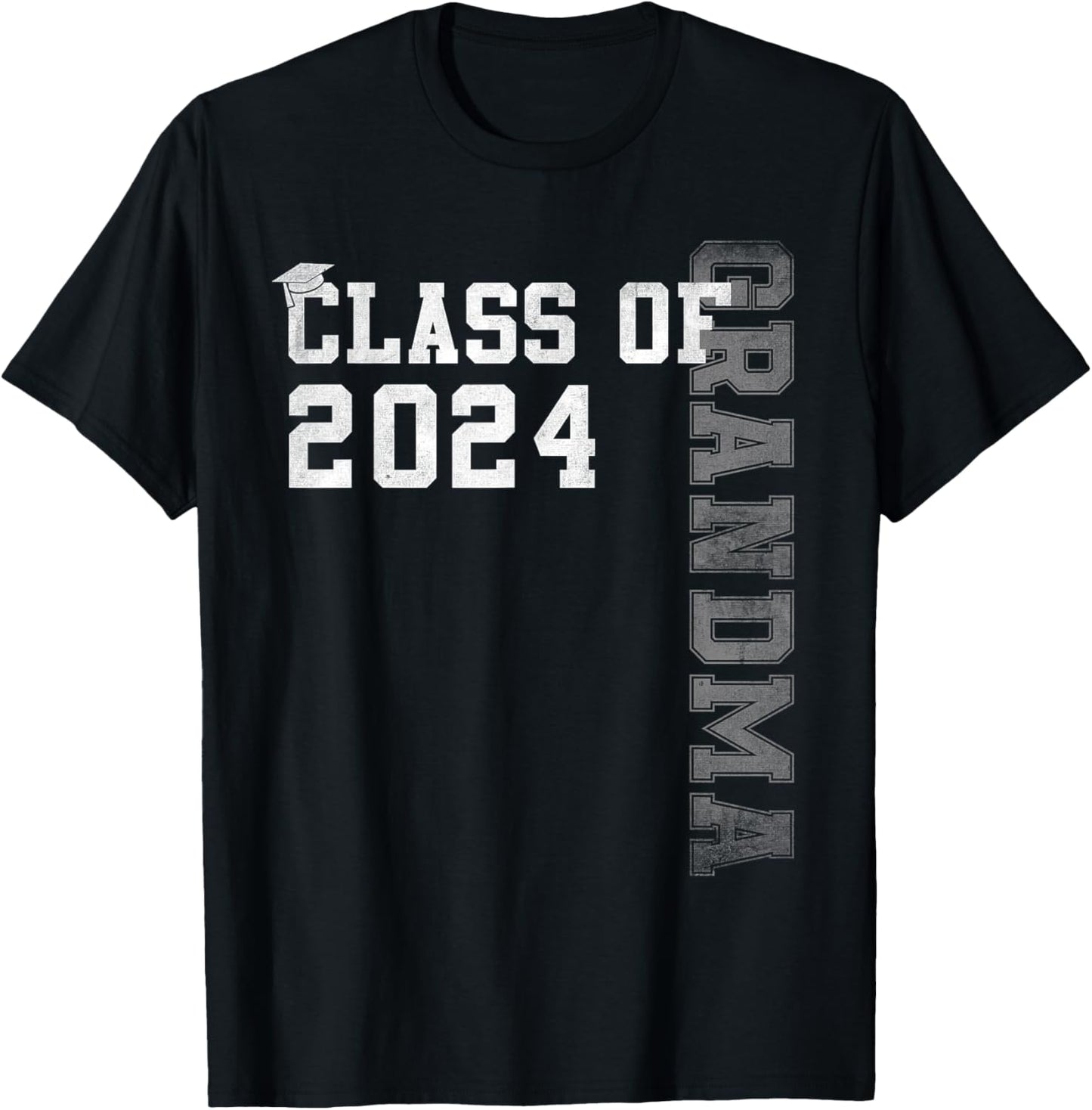 Grandma Senior 24 Proud Grandma Of A Class Of 2024 Graduate T-Shirt - T-Shirt | Black