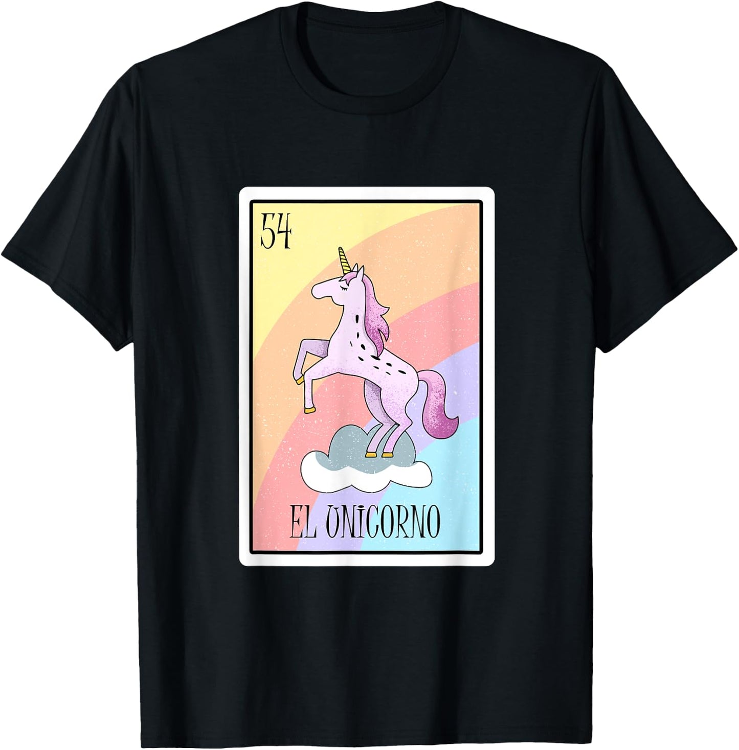 El Unicorno Lottery Gift The Unicorn Card Mexican Lottery T-Shirt - T-Shirt | Black