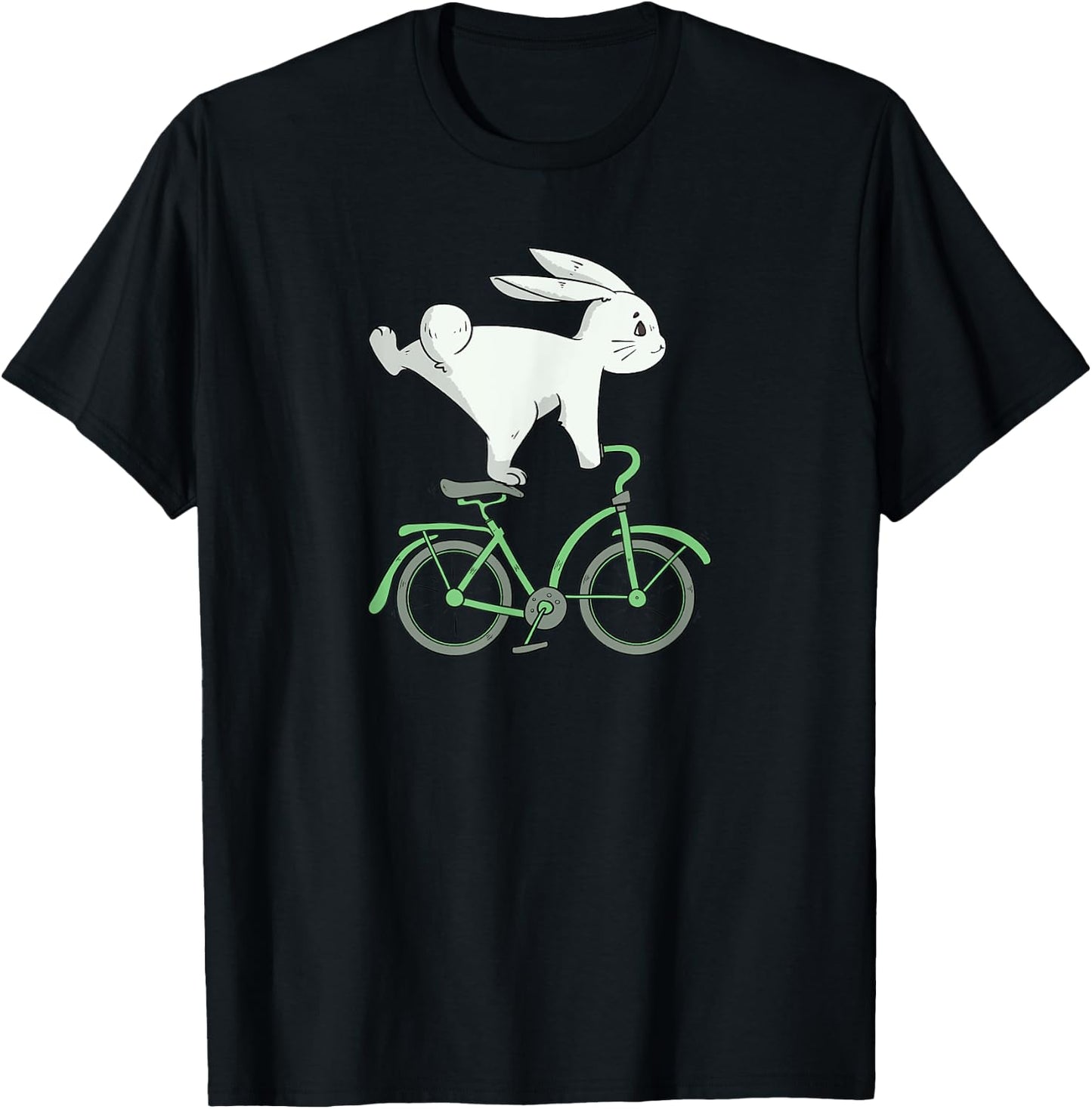 Rabbit on Bike | Bunny Cycling | Bicycle Lover Women Kids T-Shirt - T-Shirt | Black
