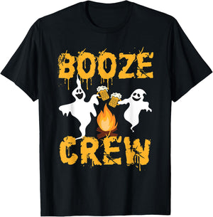 Booze Crew – Halloween Beer Drinke Ghost Camping Lover T-Shirt - T-Shirt | Black