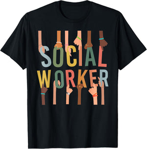 Social Worker Life Funny Social Work Month Black History T-Shirt - T-Shirt | Black