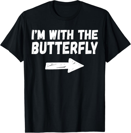 I'm with the Butterfly T Shirt - Butterfly Catcher Costume T-Shirt - T-Shirt | Black