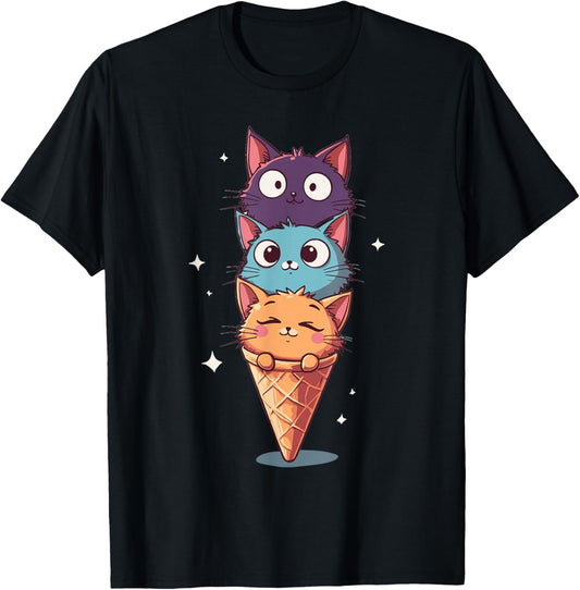 Kawaii Funny Men Women Girls Kids T-Shirt - T-Shirt | Black
