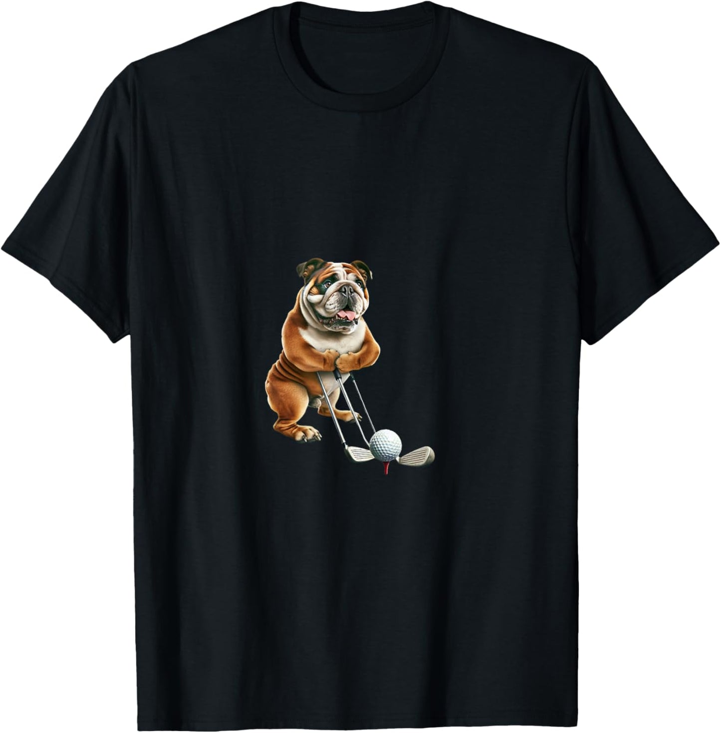 Bulldog playing golf funny dog lovers Women Kids T-Shirt - T-Shirt | Black