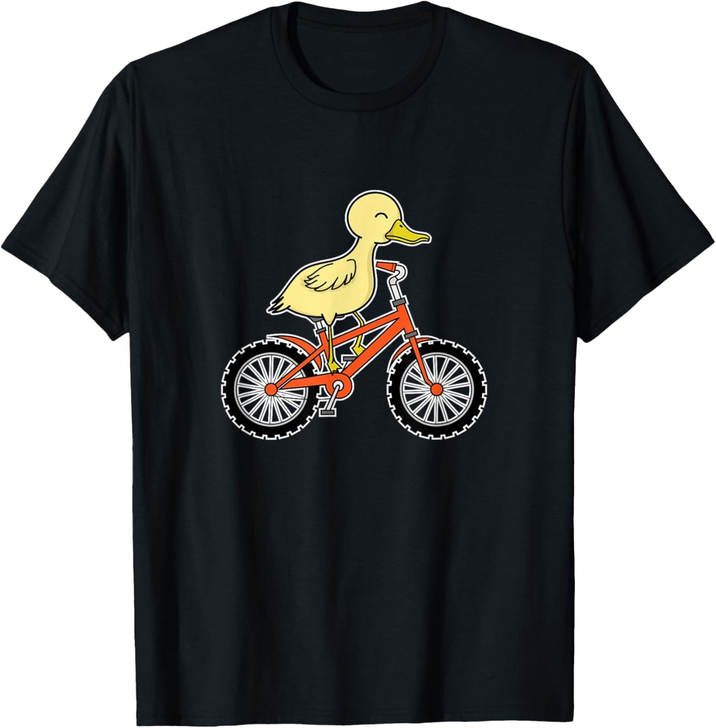 Duck with Bicycle T-Shirt - T-Shirt | Black
