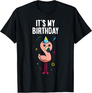 Flamingo Birthday It's My Birthday Flamingo T-Shirt - T-Shirt | Black