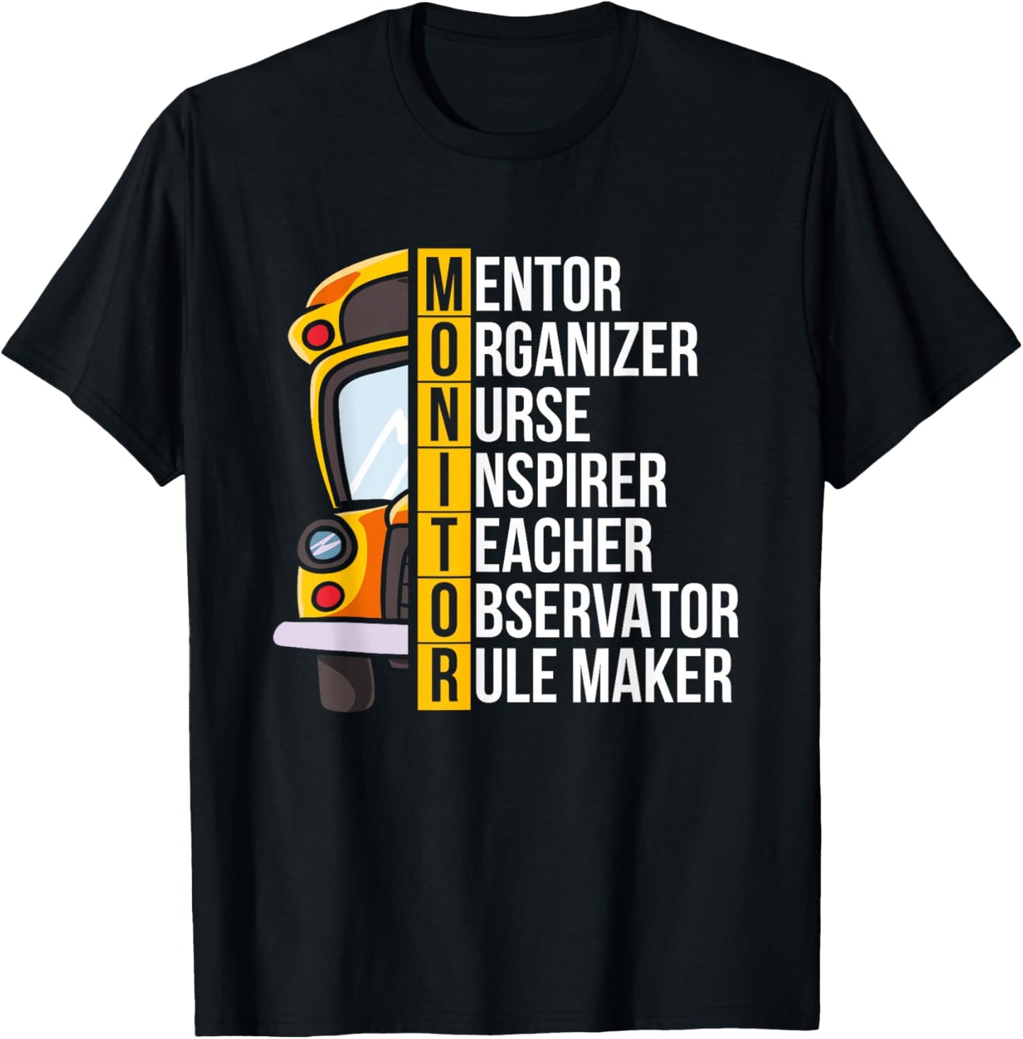 School Bus Monitor T-Shirt - T-Shirt | Black