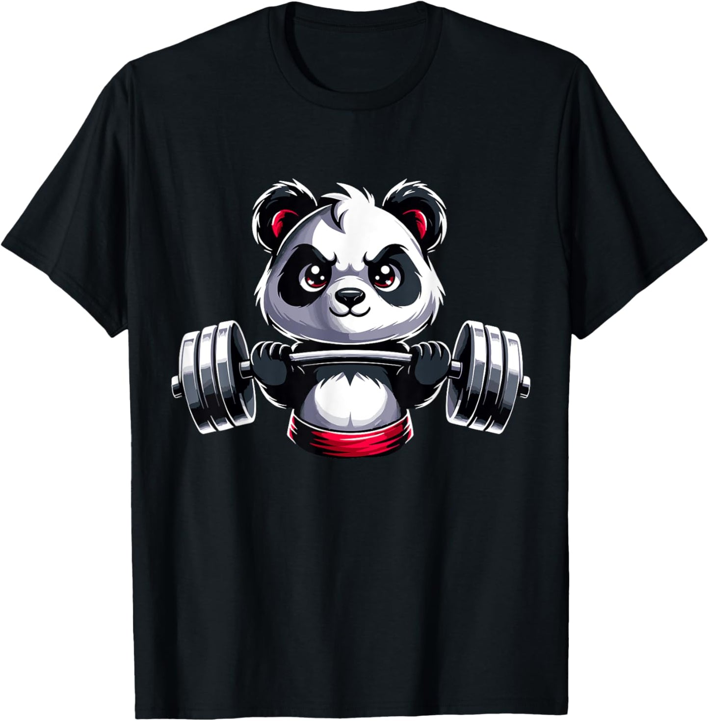 Panda Workout Fitness Gym Bodybuilder Weightlifting T-Shirt - T-Shirt | Black