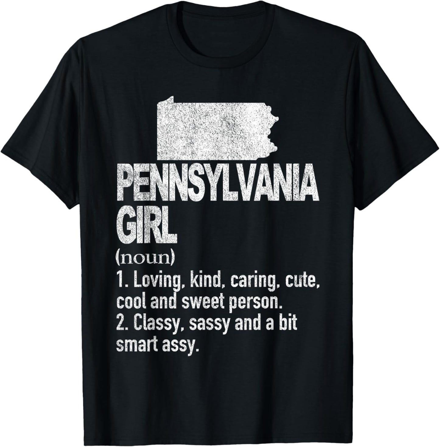 Pennsylvania Girl Definition Funny Pennsylvania State T-Shirt - T-Shirt | Black