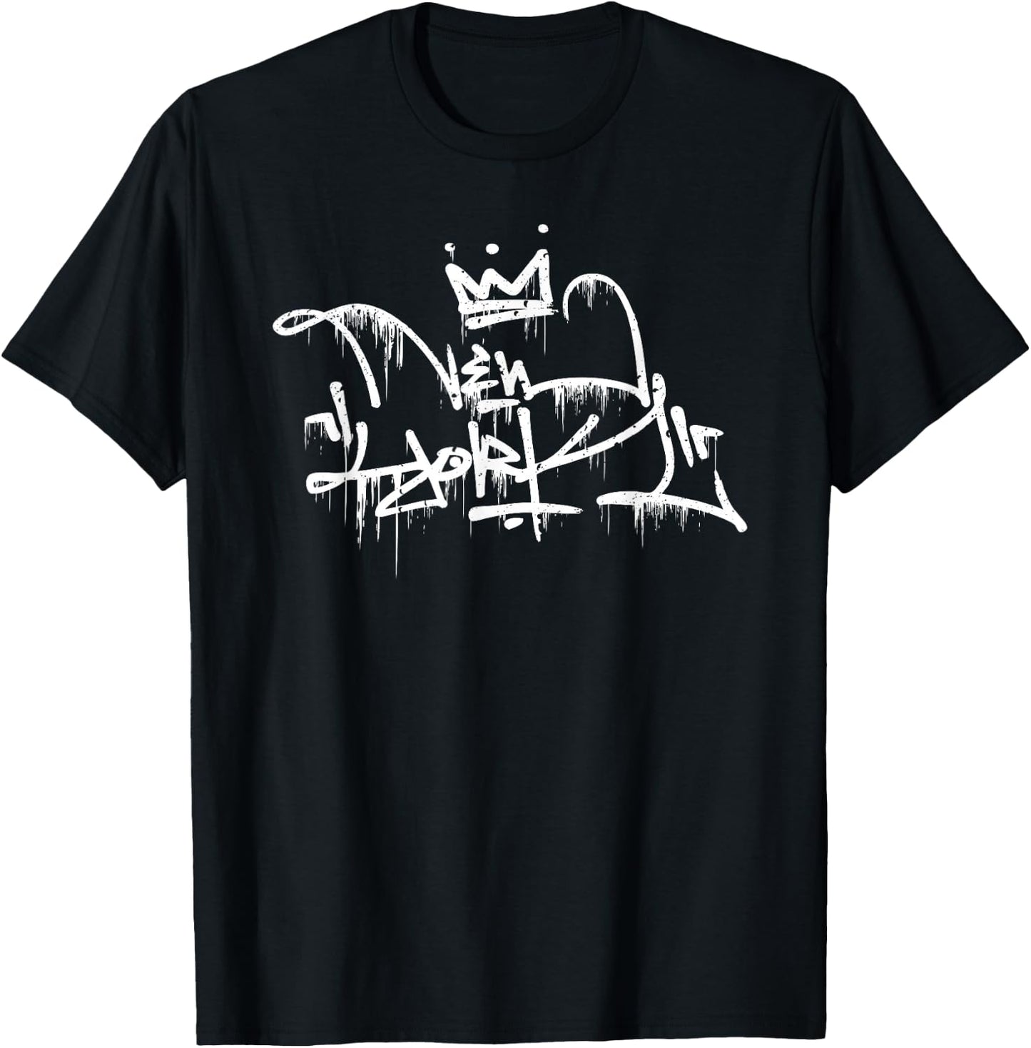 New York Graffiti Drip T-Shirt - T-Shirt | Black