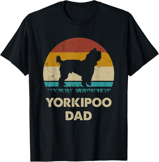 Yorkipoo Dad Yorkipoo Dog Lovers Vintage Gift Dad T-Shirt - T-Shirt | Black