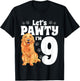 9 Year Old Golden Retriever Dog Birthday Pawty Dogs 9th Gift T-Shirt - T-Shirt | Black