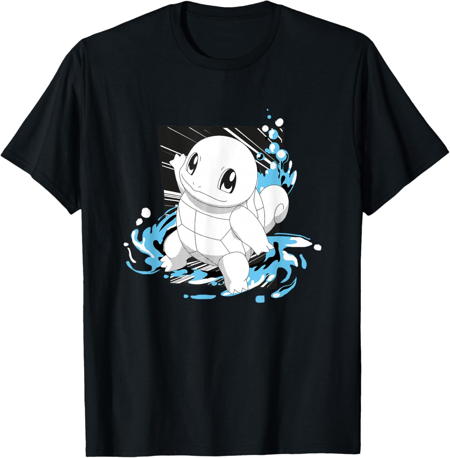 Pokémon Squirtle Splashing Water Manga Panel T-Shirt - T-Shirt | Black