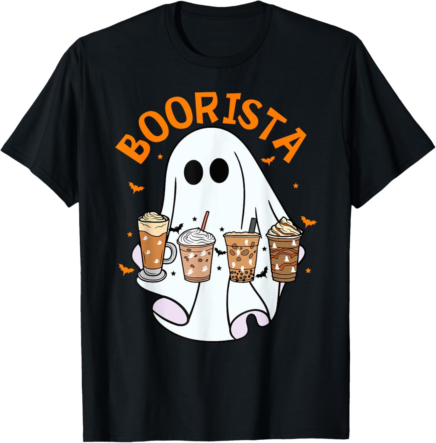 Boorista Barista Ghost Coffee Halloween Spooky Season Funny T-Shirt - T-Shirt | Black