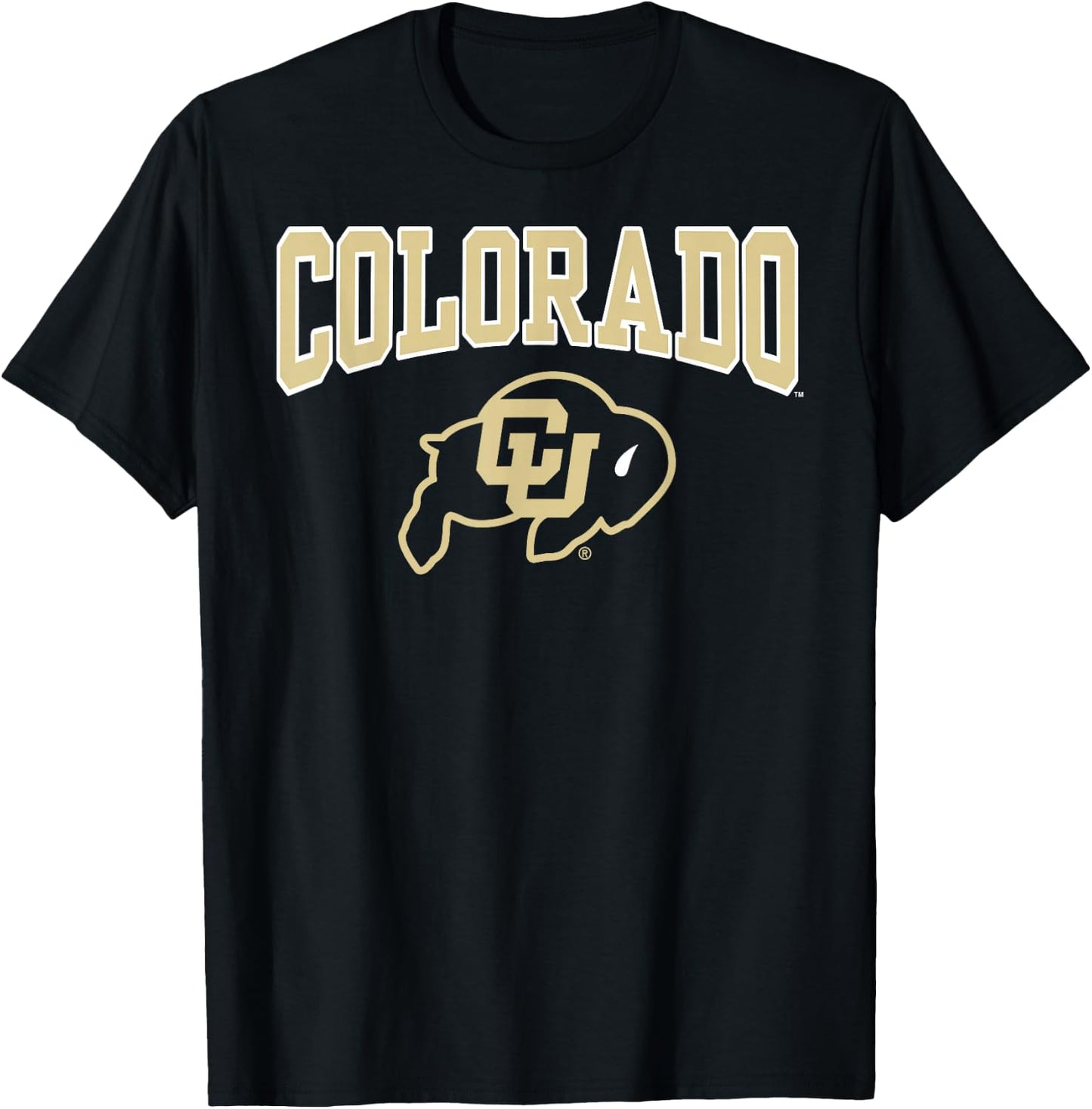 Elite Authentics Colorado Buffaloes Arched Logo Black Officially Licensed T-Shirt - T-Shirt | Black