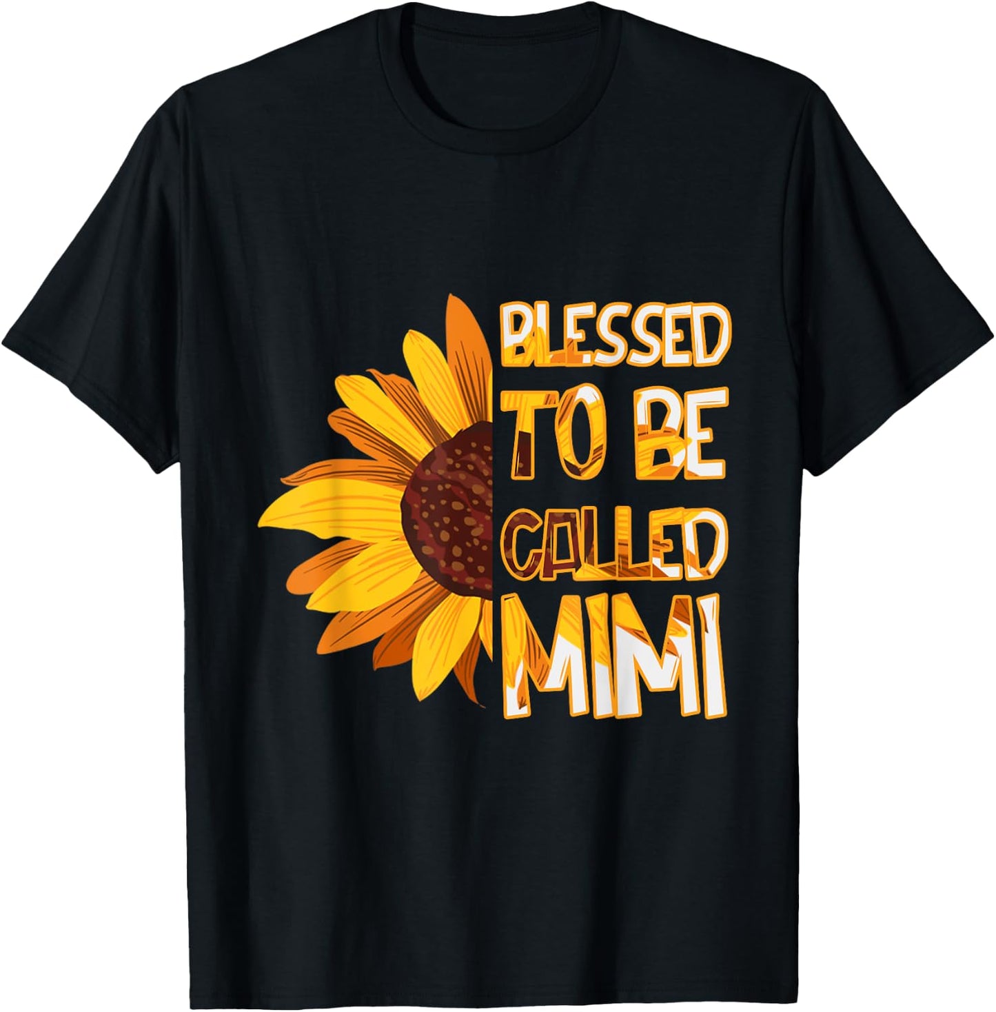Mom Blessed To Be Called Mimi Flower Mothers Day T-Shirt - T-Shirt | Black