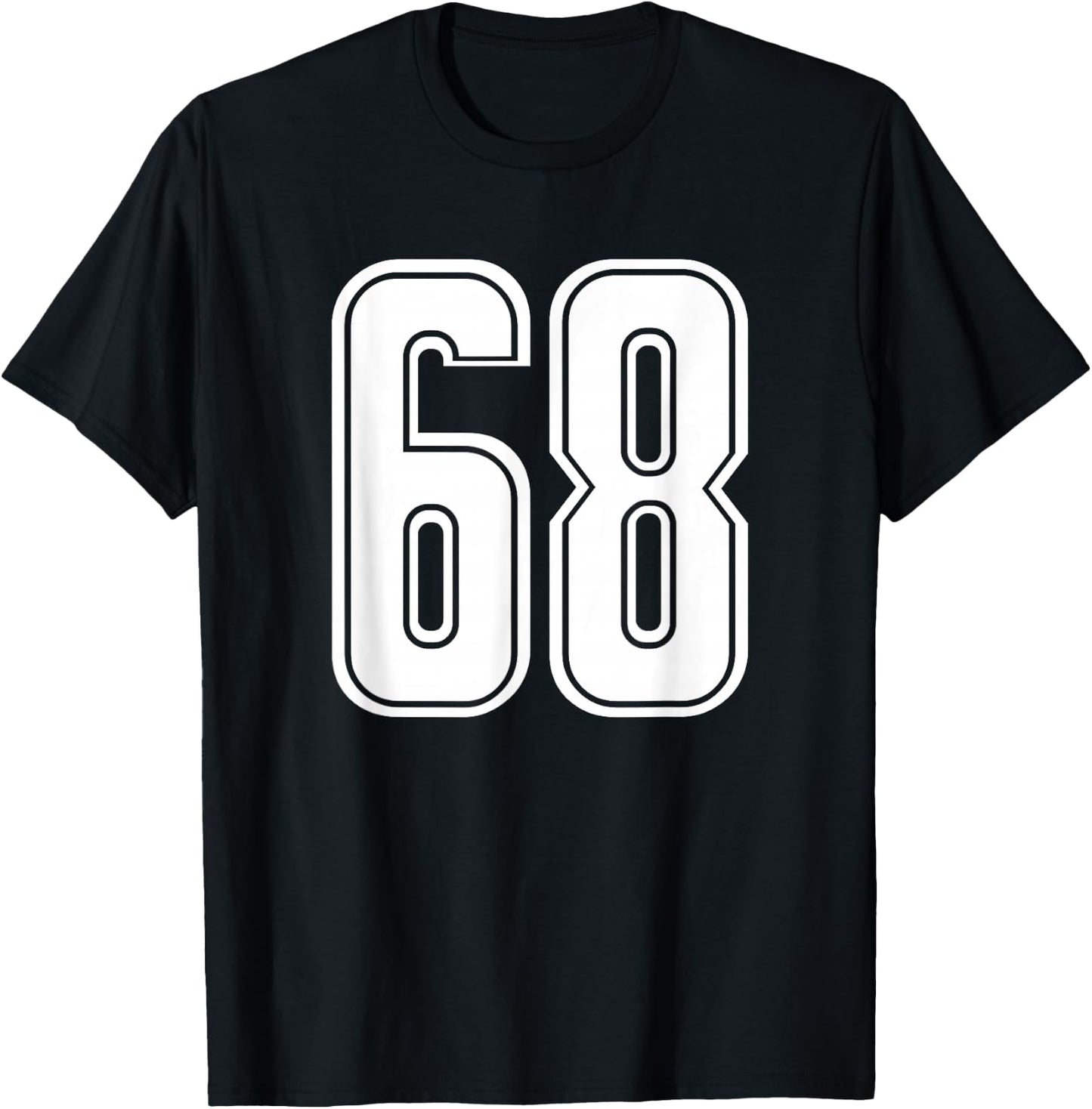 Number #68 White Sport Number 68 T-Shirt - T-Shirt | Black