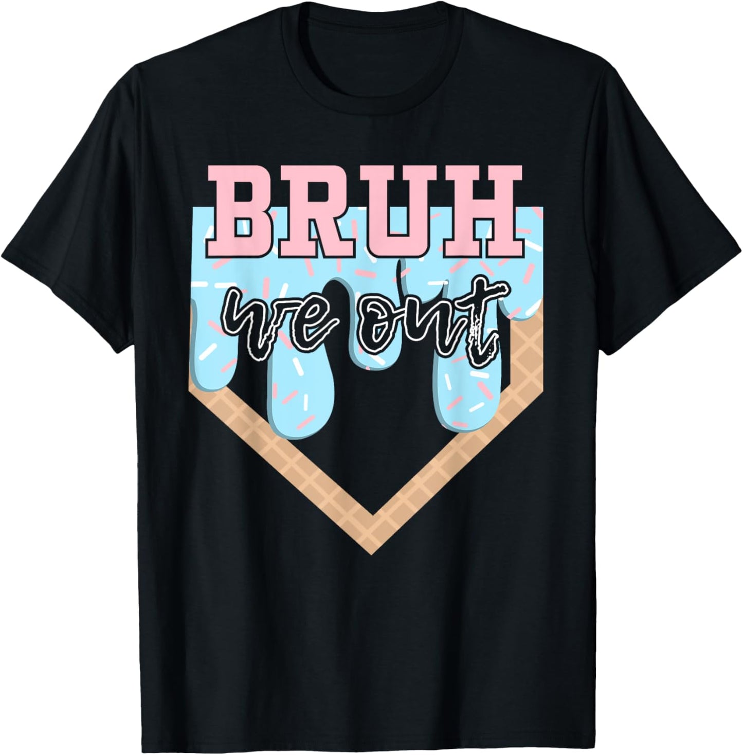 Bruh We Out Baseball Drip Boys Last Day Of School Summer T-Shirt - T-Shirt | Black