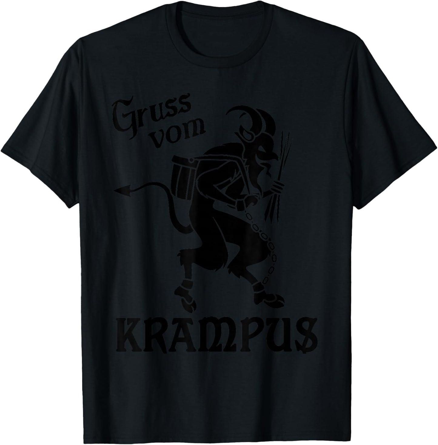 Krampus - Gruss Vom (Greetings from) Krampus, Christmas T-Shirt - T-Shirt | Black