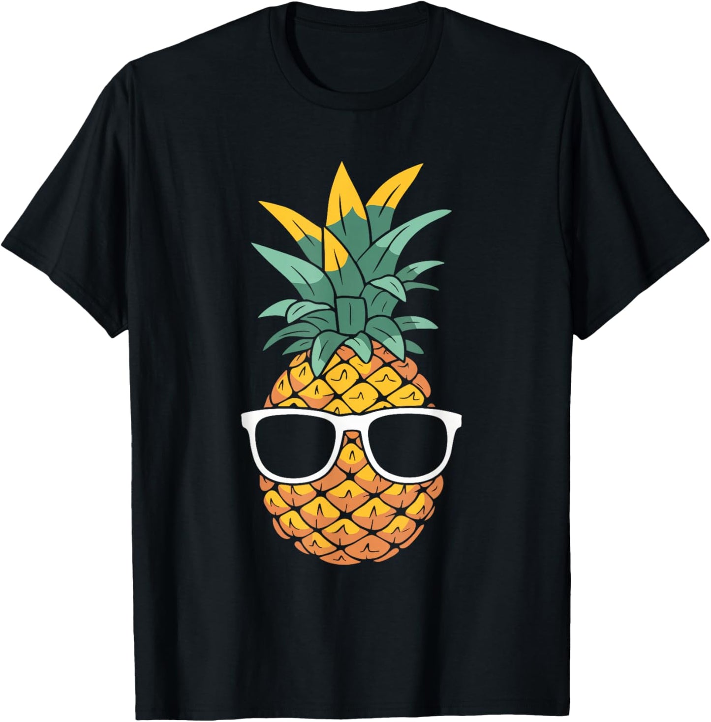 Cool Pineapple Wearing Sunglasses Funny Fruit T-Shirt - T-Shirt | Black