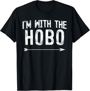 I'm With The Hobo Shirts Funny Halloween Couple Costume T-Shirt - T-Shirt | Black