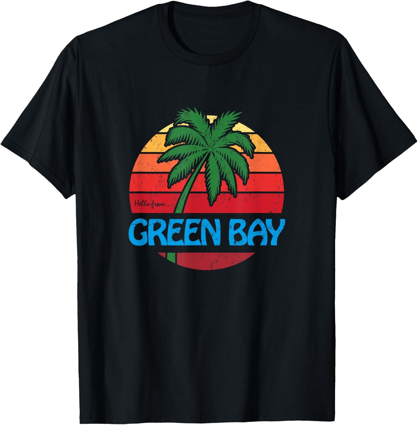 Green Bay Summer Palm Tree Beach Souvenir T-Shirt - T-Shirt | Black