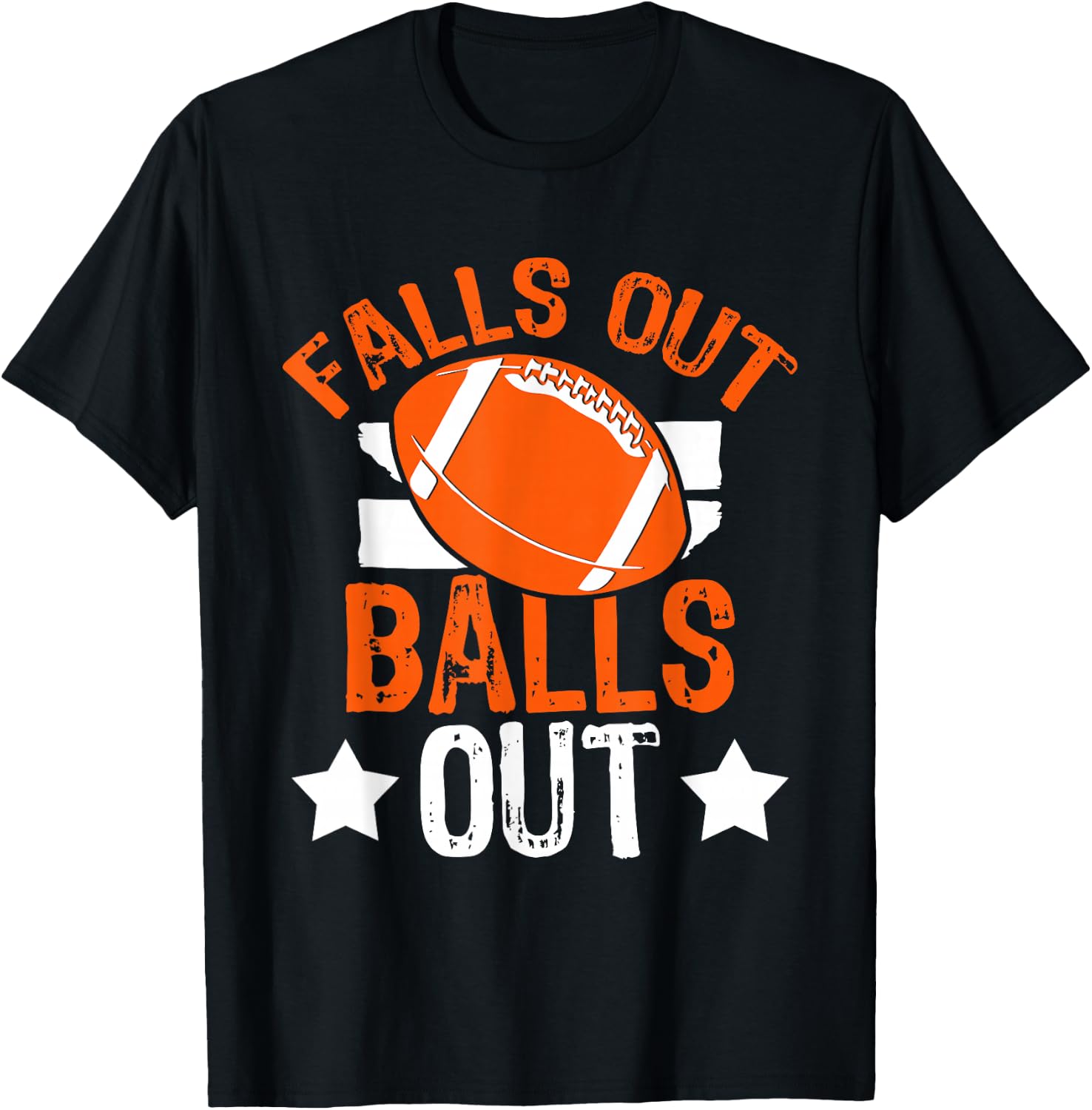 Funny Falls Out Balls Out Football Fan Fantasy Game Day T-Shirt - T-Shirt | Black
