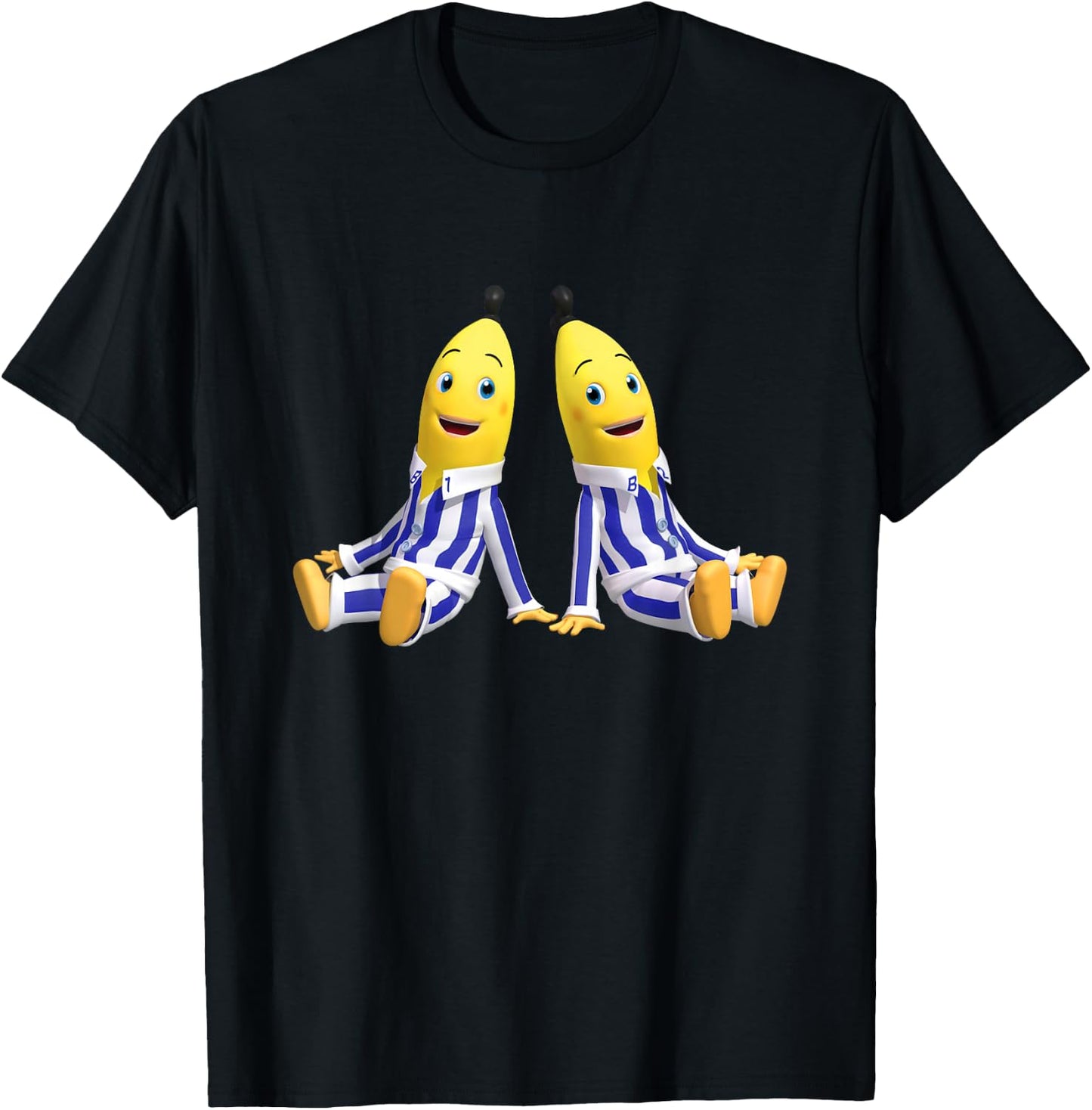 Bananas in Pajamas B1 and B2 Funny Vegetarian T-Shirt - T-Shirt | Black