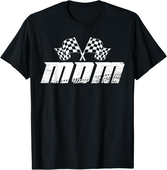 Mom Pit Crew Family Racing Birthday Race Car T-Shirt - T-Shirt | Black