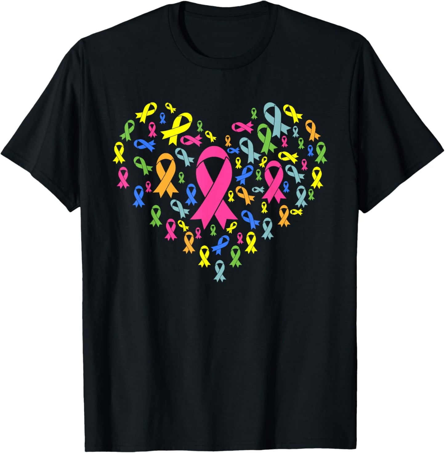 Cancer Sucks in Every Color Cancer Ribbon Colors T-Shirt - T-Shirt | Black