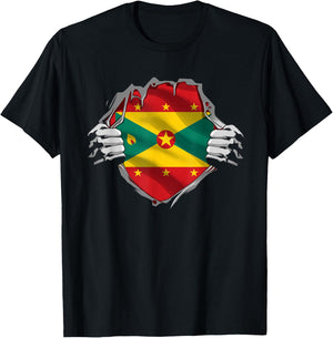 Grenada Super Grenada Flag Caribbean Grenadian Roots T-Shirt - T-Shirt | Black
