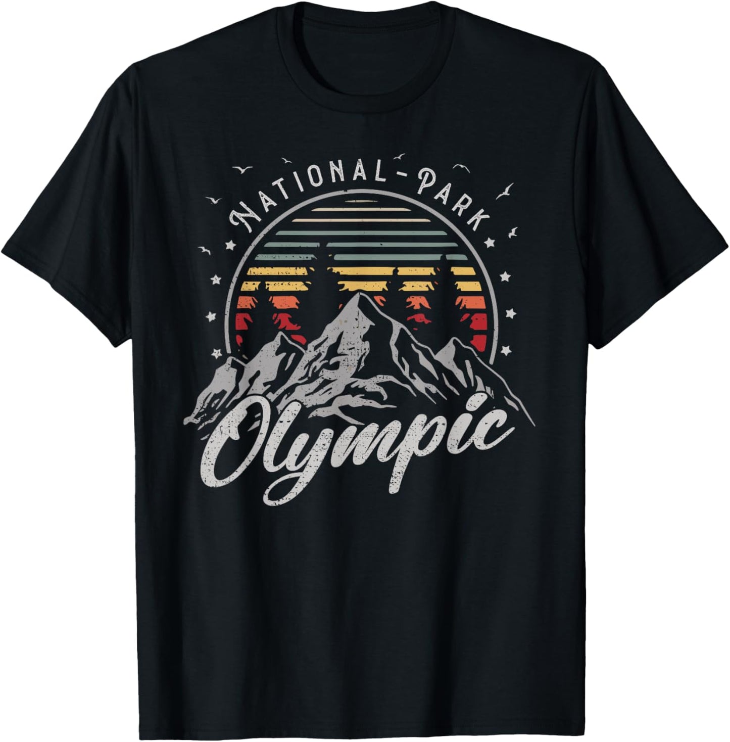 Retro Olympic National Park US Vintage Olympic T-Shirt - T-Shirt | Black