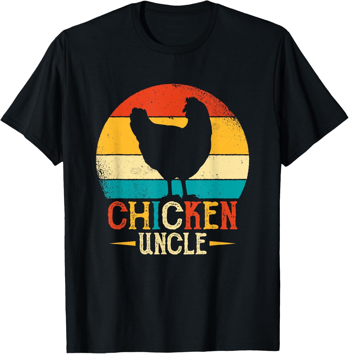Chicken Lover Uncle Design - Chicken Uncle Poultry Farmer T-Shirt - T-Shirt | Black