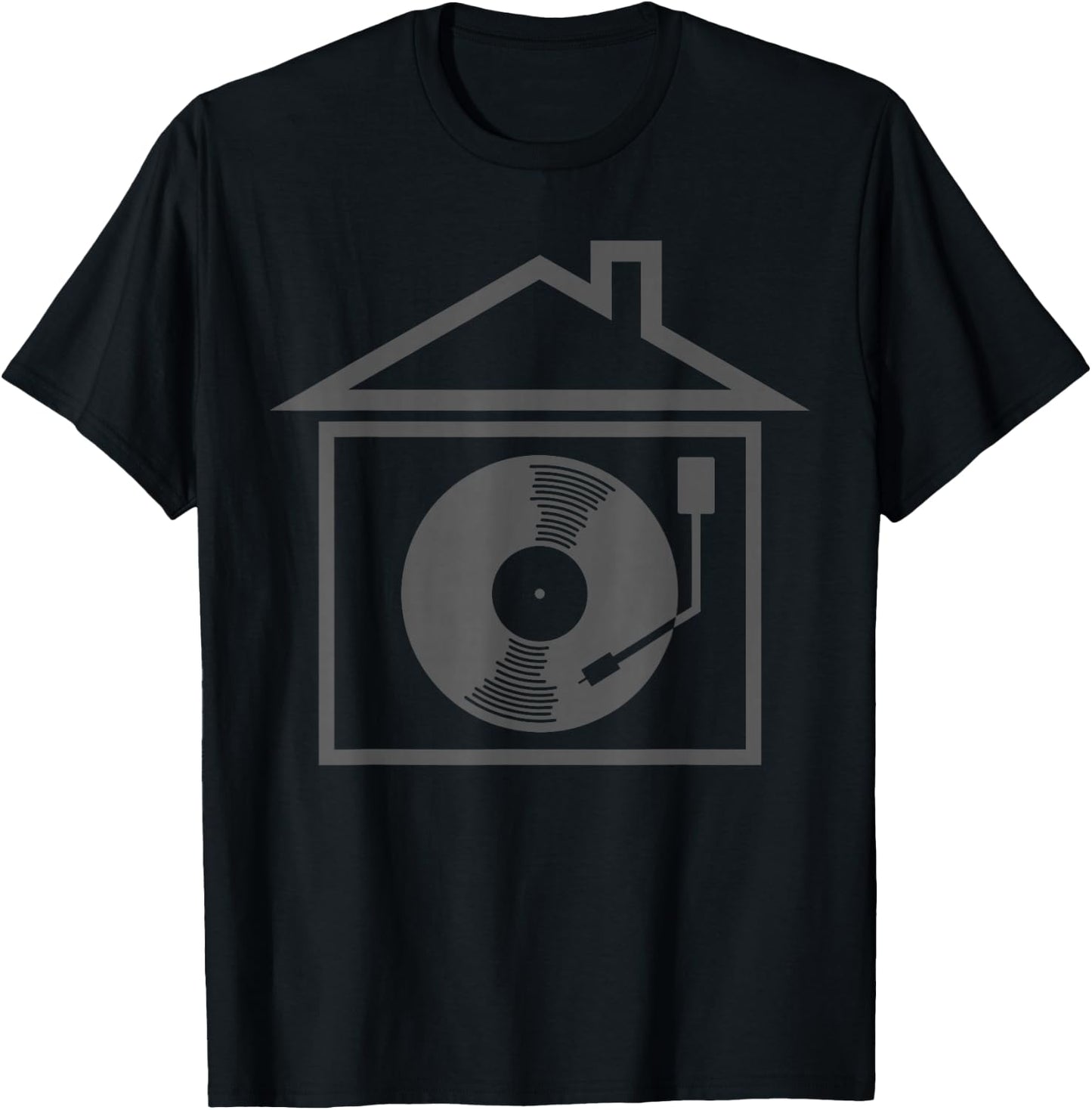 House Music Retro Old School Vinyl Record DJ T-Shirt - T-Shirt | Black