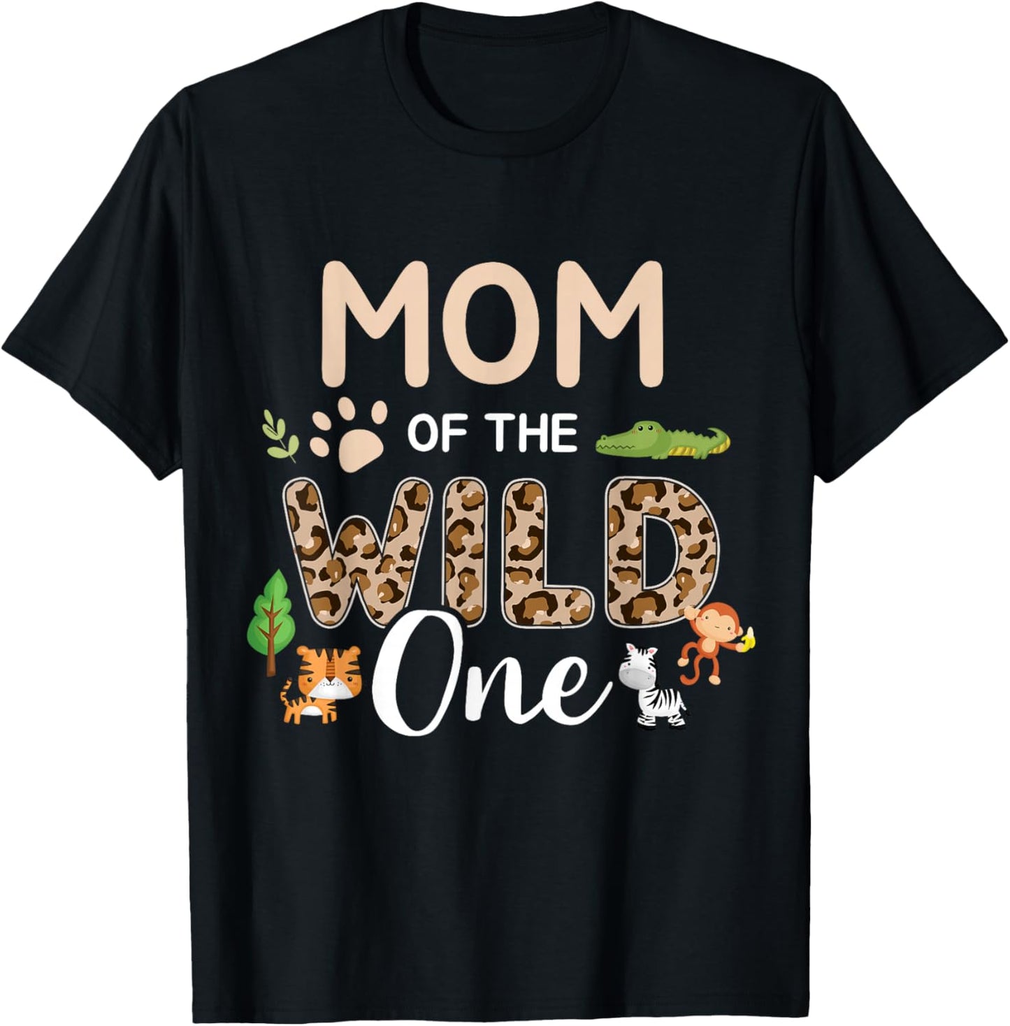 Mom of the wild one birthday girl matching family party T-Shirt - T-Shirt | Black
